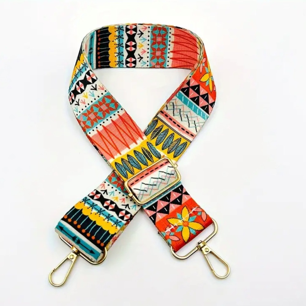 Retro Geometric Bag Strap. NWT